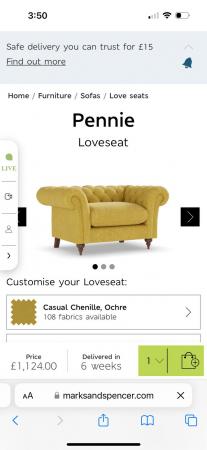 Image 1 of M&S Pennie loveseat for sale