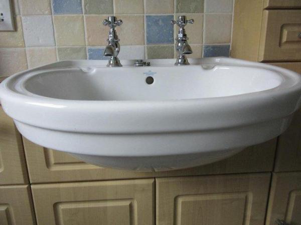 Image 4 of Imperial Bathrooms Classic semi-recessed 2 Tap Holes Basin