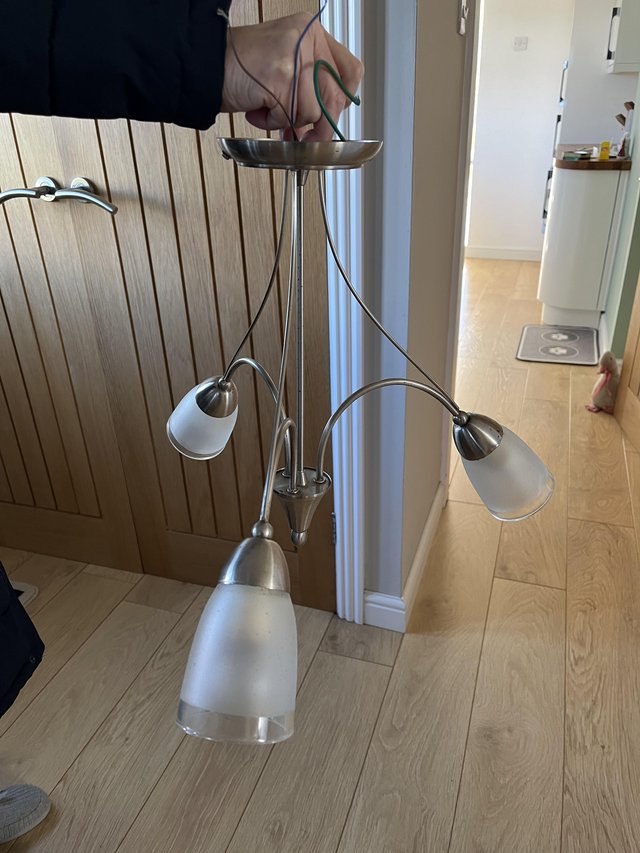Preview of the first image of Ceiling lamp with  glass shades excellent condition.
