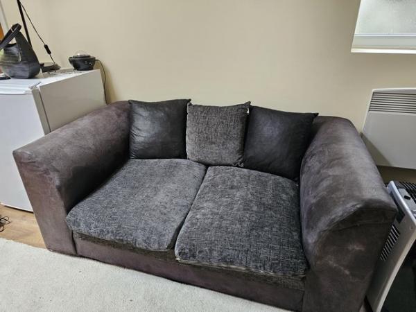 Image 1 of Black 2 seater sofa for sale