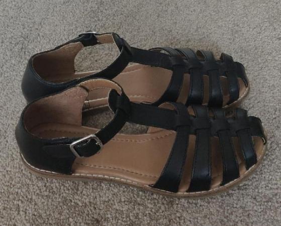 Image 3 of Lovely Girls Black M&S Leather Sandals - Size UK 2   BX26