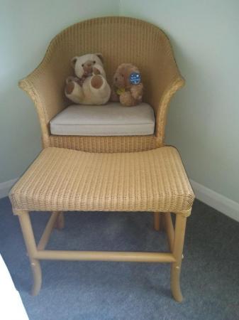 Image 1 of Lloyd Loom Chair and Foot rest