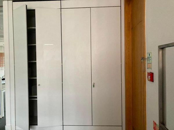 Image 9 of Lockable 4 door white office tall double cupboards/storage