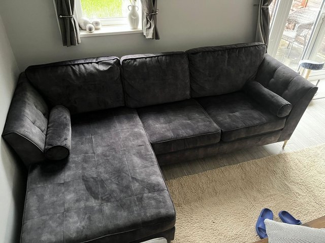 Preview of the first image of HARVEYS CHAISE SOFA GREAT CONDITION.