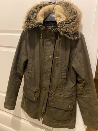 Image 3 of Barbour ladies coat. Size 10. Olive /brown colour