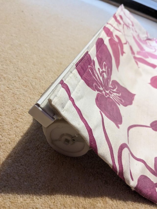 Preview of the first image of Beautiful DESIGNER GUILD Roman Blind Pink Floral with Satin.