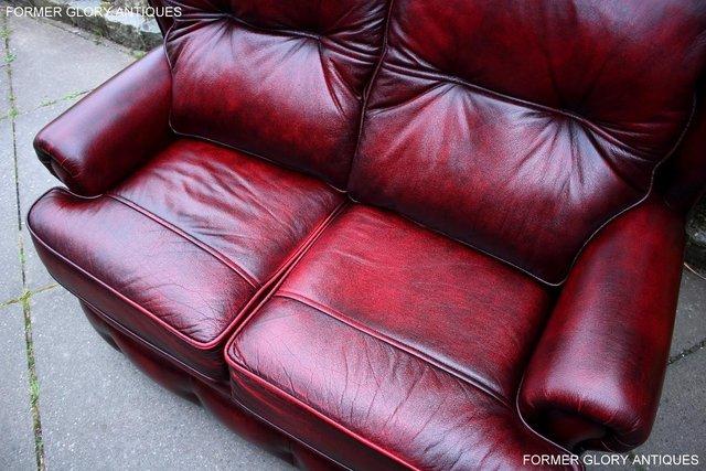 Image 83 of SAXON OXBLOOD RED LEATHER CHESTERFIELD SETTEE SOFA ARMCHAIR