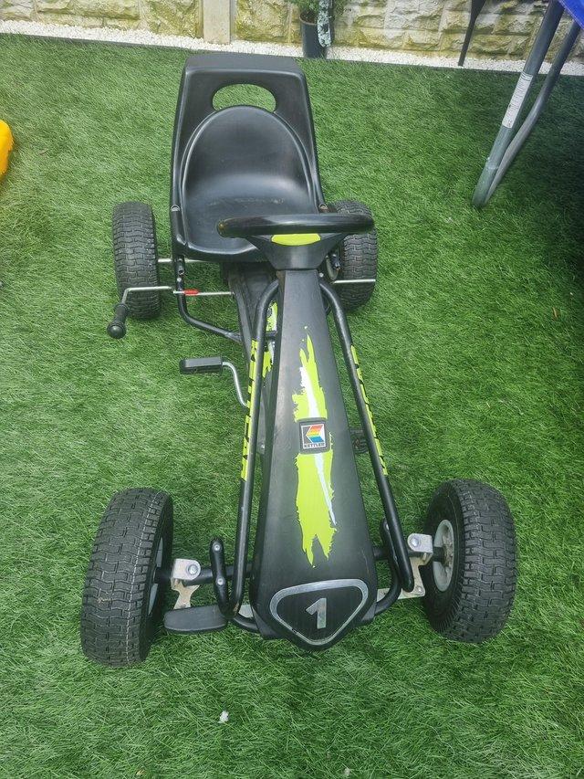 Preview of the first image of Kettler go kart green and black.