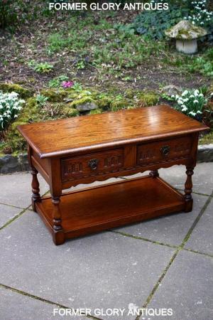 Image 41 of OLD CHARM LIGHT OAK TWO DRAWER COFFEE TABLE TV UNIT STAND