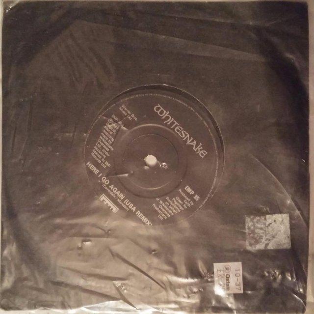 Preview of the first image of Whitesnake - Here I Go Again (USA Remixes) Etched 7" Record.