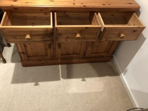Image 3 of 3 door 3 drawer solid pine sideboard - high quality finish