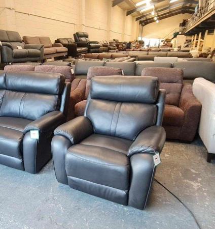 Image 5 of La-z-boy brown leather electric recliner armchair