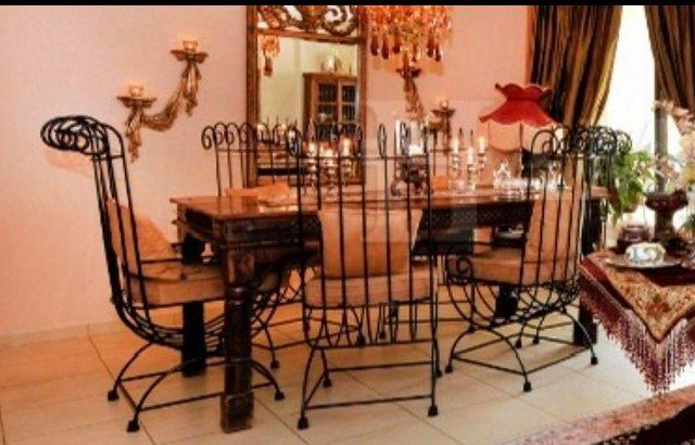 Image 1 of Set of six Fer forge/ Metal black Garden and foyer chair