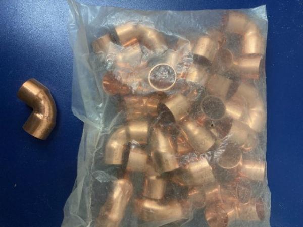 Image 2 of 36 x 22mm Copper & brass End Feed & Compression Fittings: El