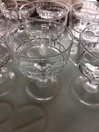 Image 1 of vintage  Glass set of 9 Sundae dishes with stems