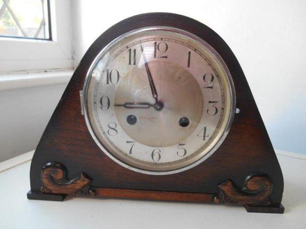 Image 1 of A striking mantle clock in a CWS case