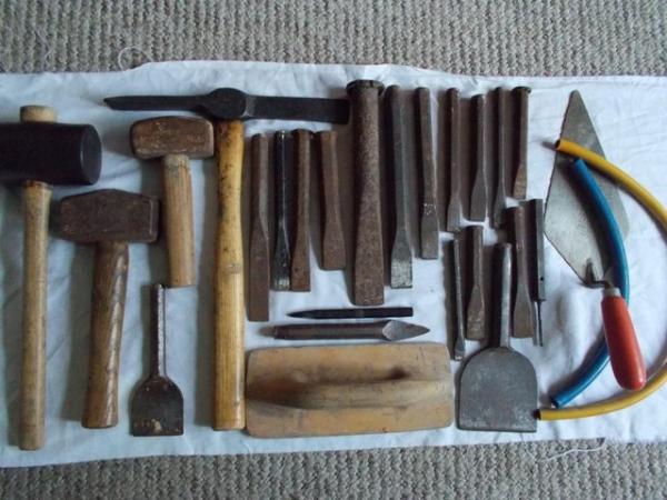 Image 1 of Builder Stonemason tools, bolsters, Mash hammer