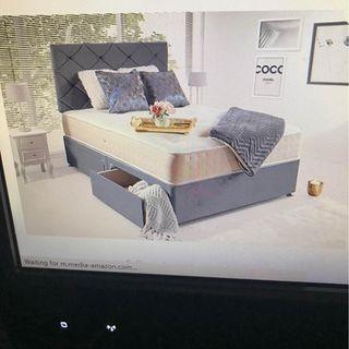 Image 1 of single divan bed, 2 drawers with mattress and headboard