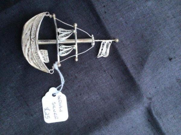 Image 2 of Indian Silver miniature Sailing Boat