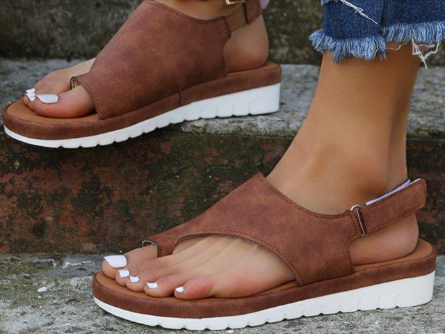 Preview of the first image of Womens bunion corrrector sandals brown size 41 UK 7.5.