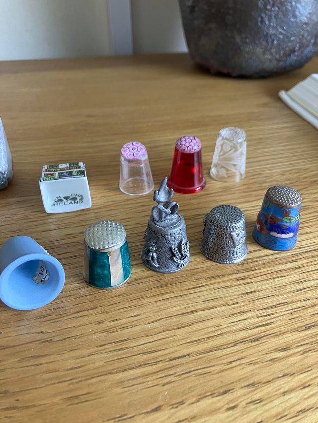 Preview of the first image of Mixed styles and materials vintage thimbles.