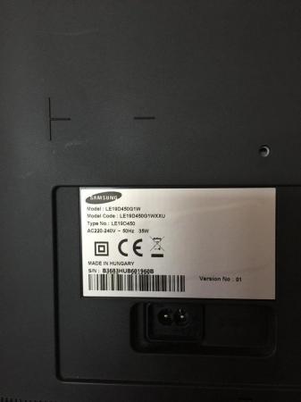 Image 3 of Samsung  19 INCH LCD TV MODEL NUMBER LEI9D450GIWXXU