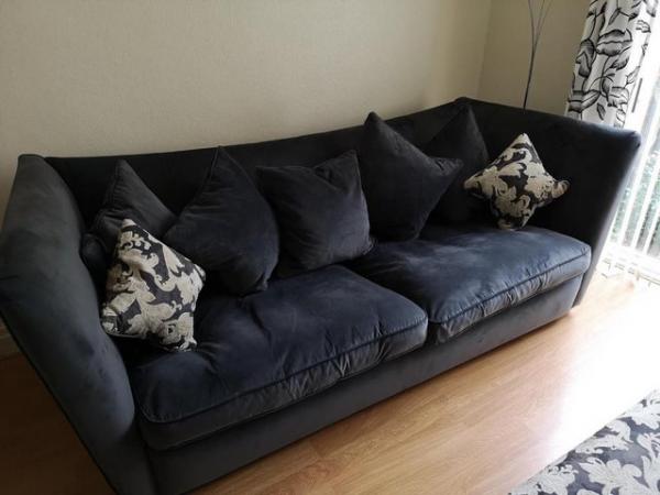 Image 2 of Beautiful Large Grey Sofa with footstool