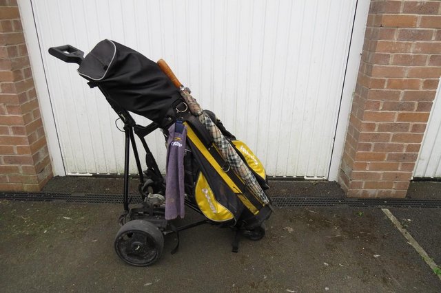 Image 3 of golf hippo bag/slazenger trolley/irons and woods