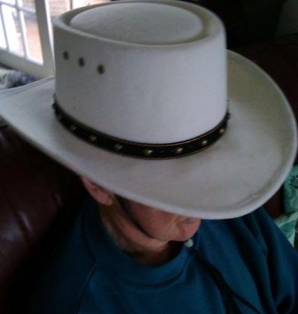 Image 1 of White "Western Express Inc." Cowboy Hat