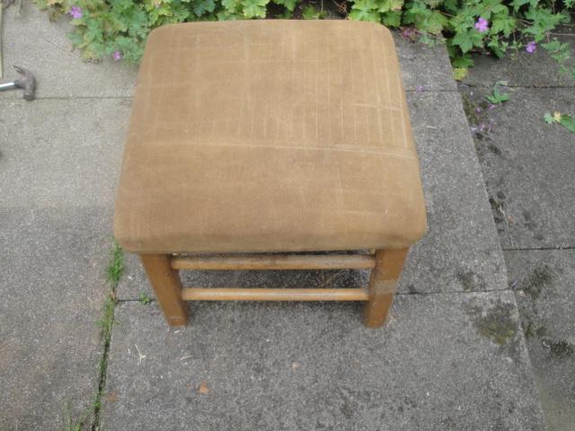 Preview of the first image of Large Stool / Table Suede Type Covering - Needs attention.