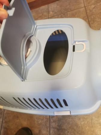 Image 1 of LARGE BLUE / BROWN PET CARRIER