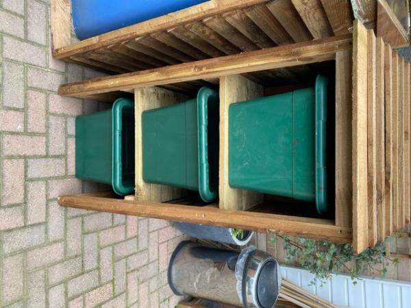 Image 1 of Shelved Storage Garden Recycling Store Shed for 3 x Bins