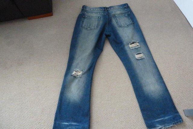 Image 2 of Men's "Blue Inc" ripped designer jeans