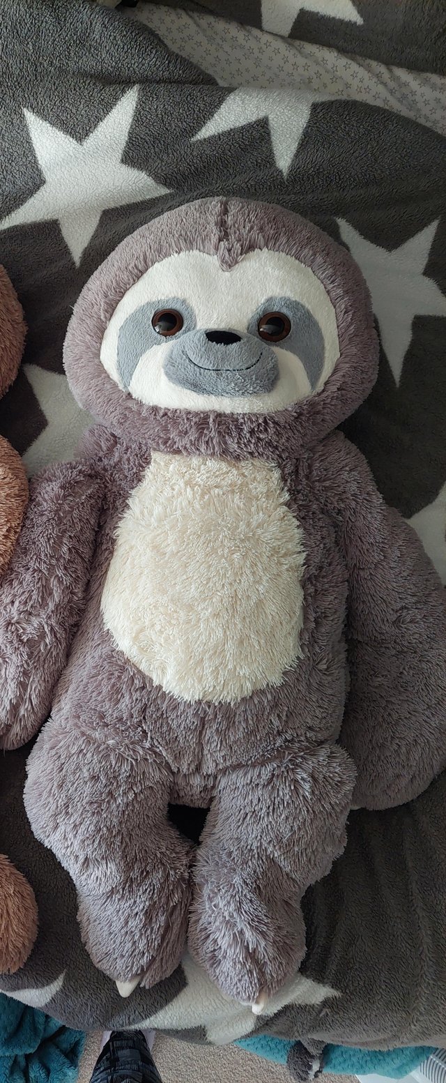 Preview of the first image of Grey giant sloth teddy bear.
