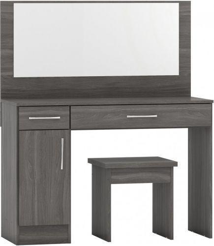 Preview of the first image of NEVADA VANITY/DRESSING TABLE IN BLACK WOOD GRAIN.