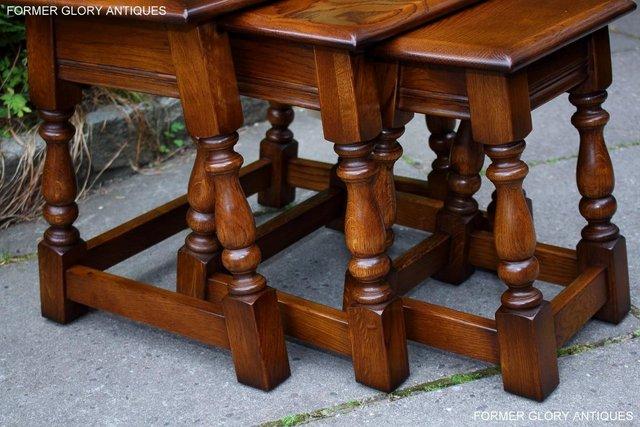Image 56 of AN OLD CHARM LIGHT OAK NEST OF TABLES COFFEE TEA TABLE SET