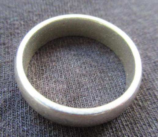 Image 2 of Heavy Argentium Men's Band Silver Ring. Size 'U'