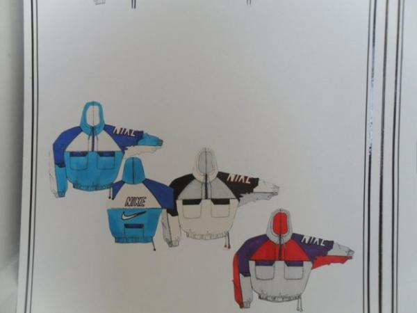 Image 21 of Sport apparel designs on boards ready to be manufactured.