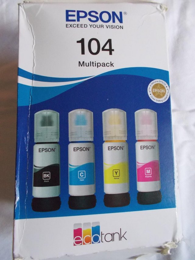 Preview of the first image of Epson 104 Ecotank CMYK Ink Multipack C13T00P640.