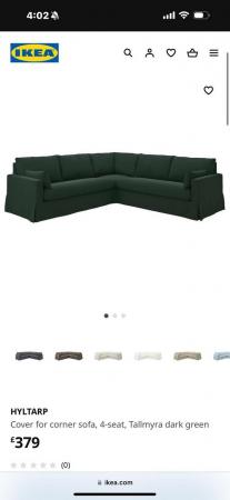 Image 1 of Ikea HYLTARP green sofa covers