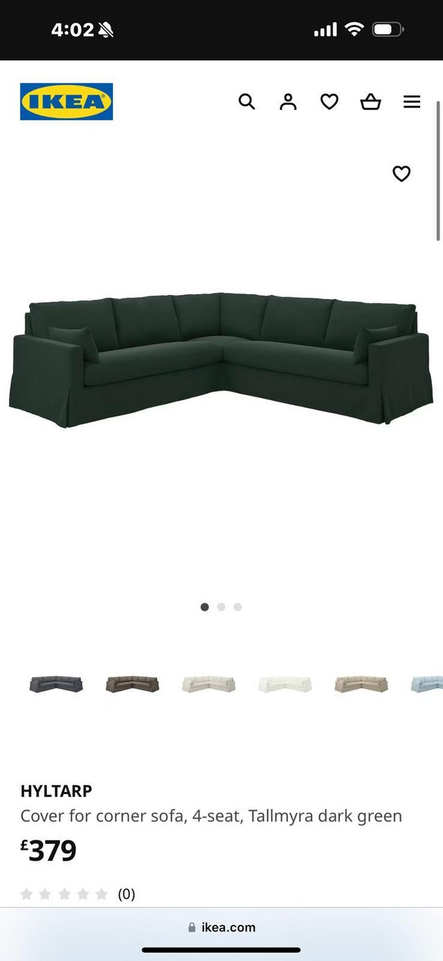 Preview of the first image of Ikea HYLTARP green sofa covers.