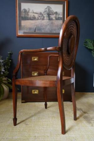 Image 11 of Victorian Edwardian Walnut Rattan Occasional Chair