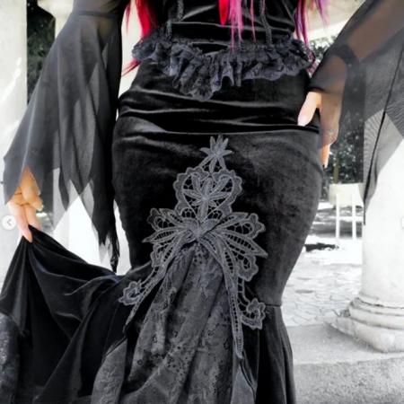 Image 2 of Gothic Velvet Skirt for women's