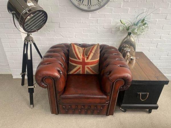 Image 2 of Stunning club Chesterfield armchair. Can deliver.