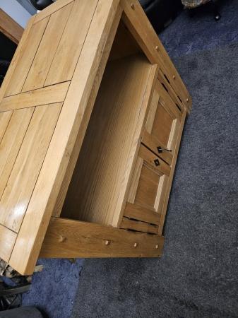 Image 2 of Oak TV Cabinet cost £499 sideboard shelf unit cupboard stora