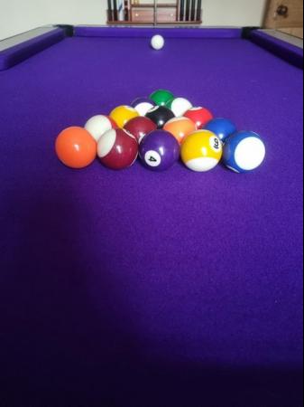 Image 8 of Pool Table With Cover, Cues and Rack, Chalks and Tips