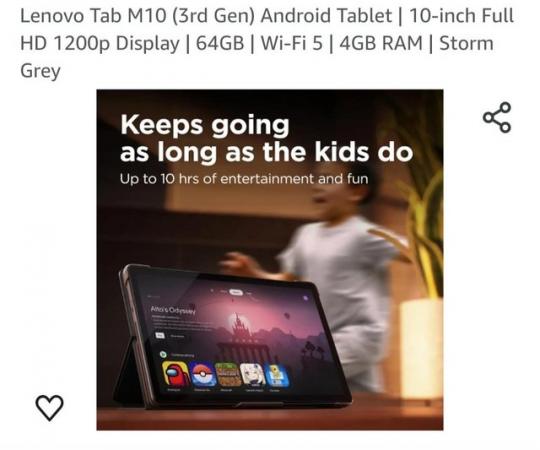 Image 4 of Lenovo Tab M10 (3rd Gen) Android Tablet | 10-inch Full HD 12