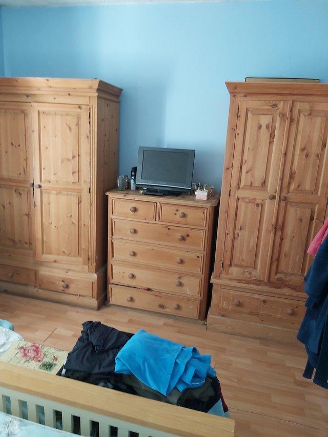 Preview of the first image of 2 Pine Wardrobes in very good condition.