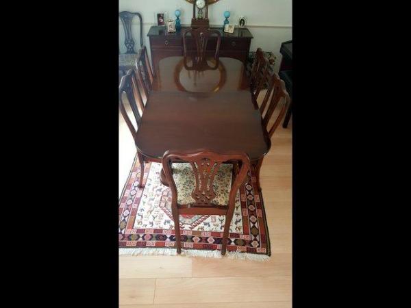 Image 1 of Mahogany Dining Room Table and Chairs