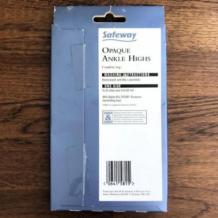 Image 2 of Unopened pack 2 prs black opaque ankle highs. 40 d. One size